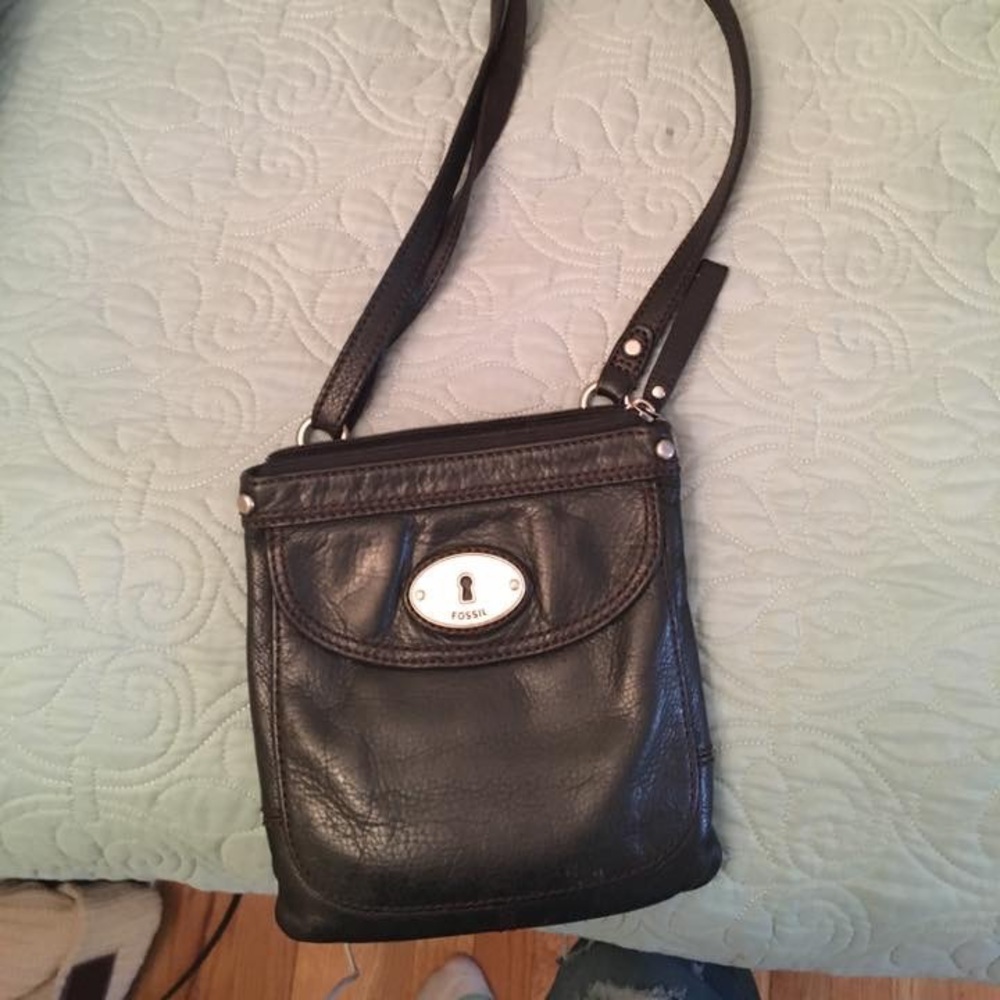 Black Fossil Satchel